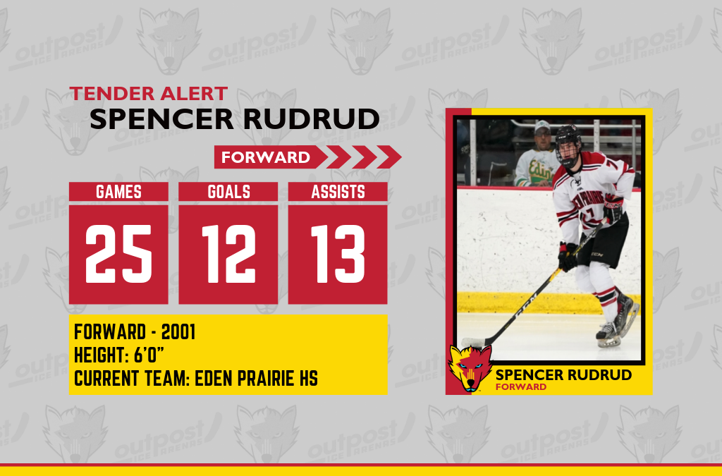 Spencer Rudrud Signs Ice Wolves Tender