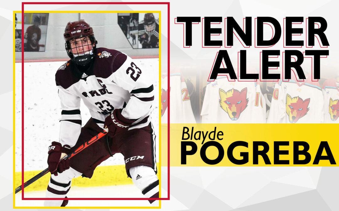 Blayde Pogreba signs tender agreement with the Ice Wolves