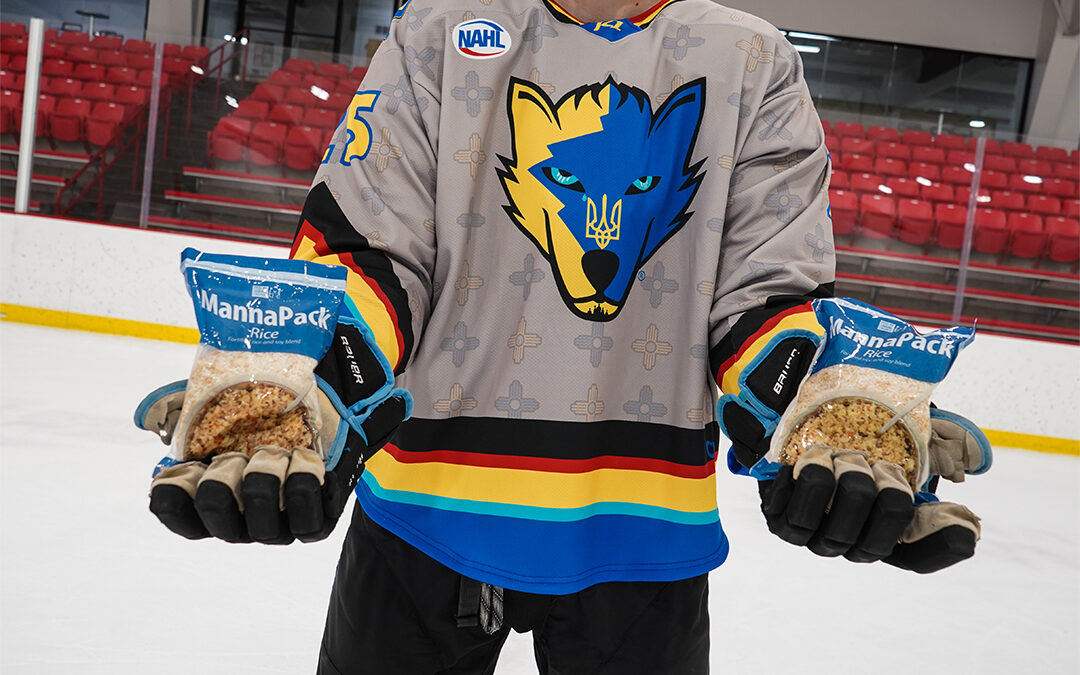 THE NEW MEXICO ICE WOLVES WILL WEAR SPECIAL JERSEYS ON FRIDAY, APRIL 15 IN SUPPORT OF DISPLACED UKRAINIANS IMPACTED BY THE RUSSIAN ATTACK ON THEIR COUNTRY