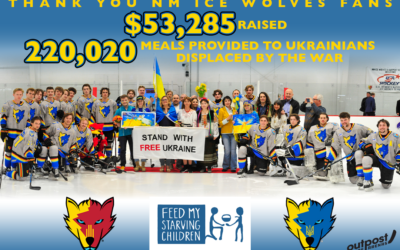 NEW MEXICO ICE WOLVES RAISE $53,285 FOR FEED MY STARVING CHILDREN TO PROVIDE 220,020 MEALS FOR UKRAINIANS IMPACTED BY THE WAR