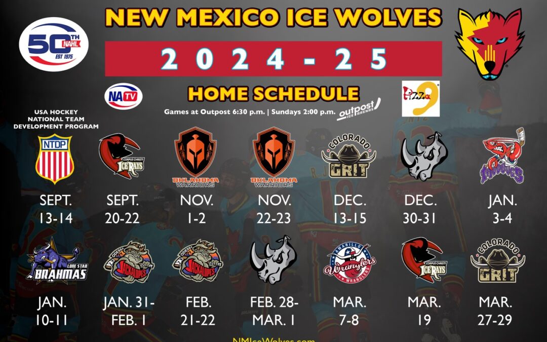 THE NEW MEXICO ICE WOLVES ANNOUNCE 2024-2025 SCHEDULE  