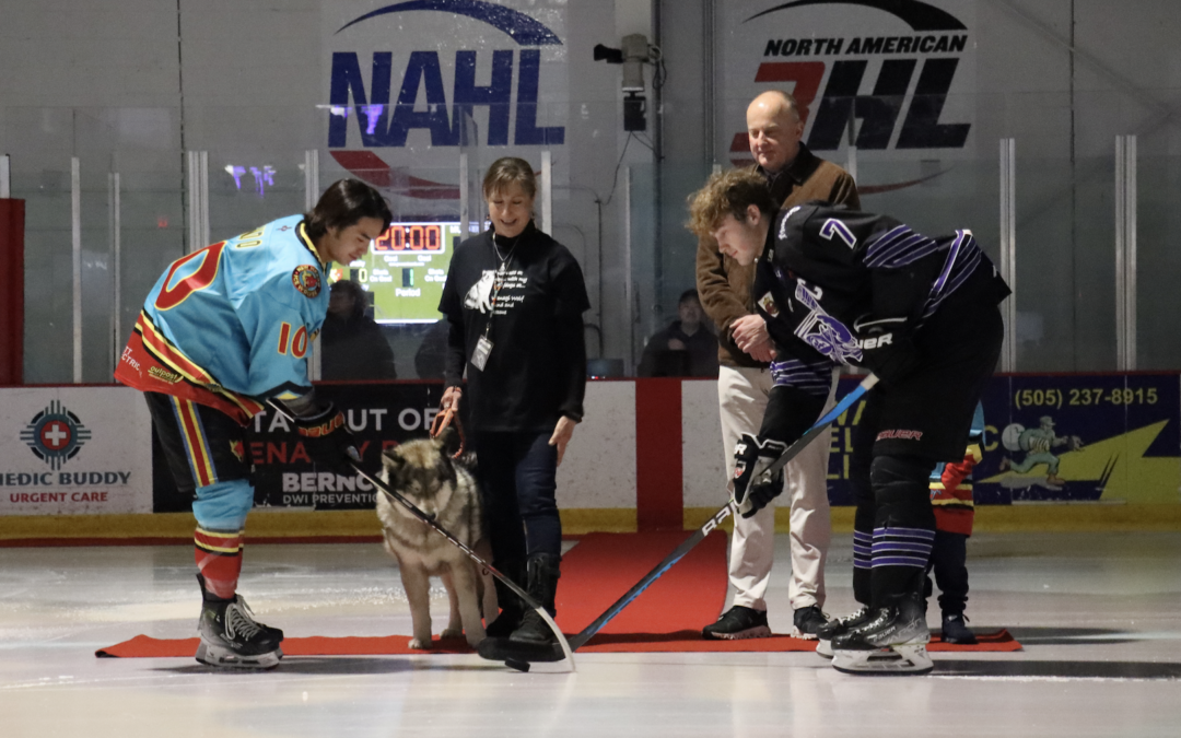 Ice Wolves honor Jyoti the wolf-dog